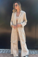 Casaco Feminino Trench Coat 100% Linho Dora