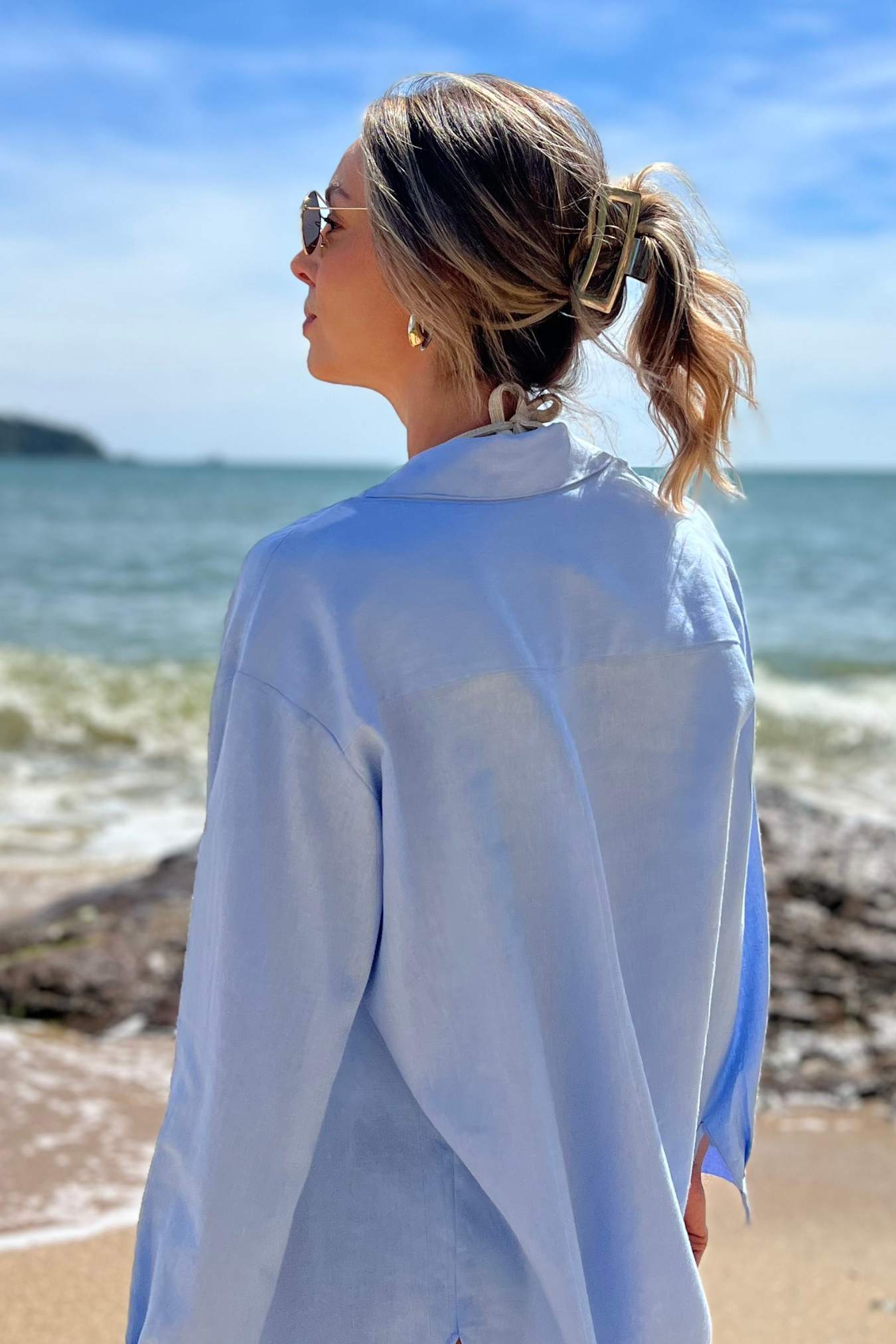 Camisa Feminina Longa em Viscolinho Brenda