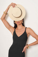Vestido Longo Texturizado Decote V Beatrice