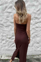 Vestido Tomara que Caia com Recorte no Busto Rebeca