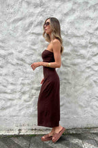 Vestido Tomara que Caia com Recorte no Busto Rebeca