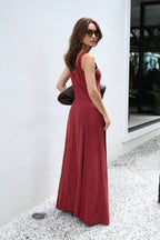 Vestido Longo Evasê Decote V Cecilia