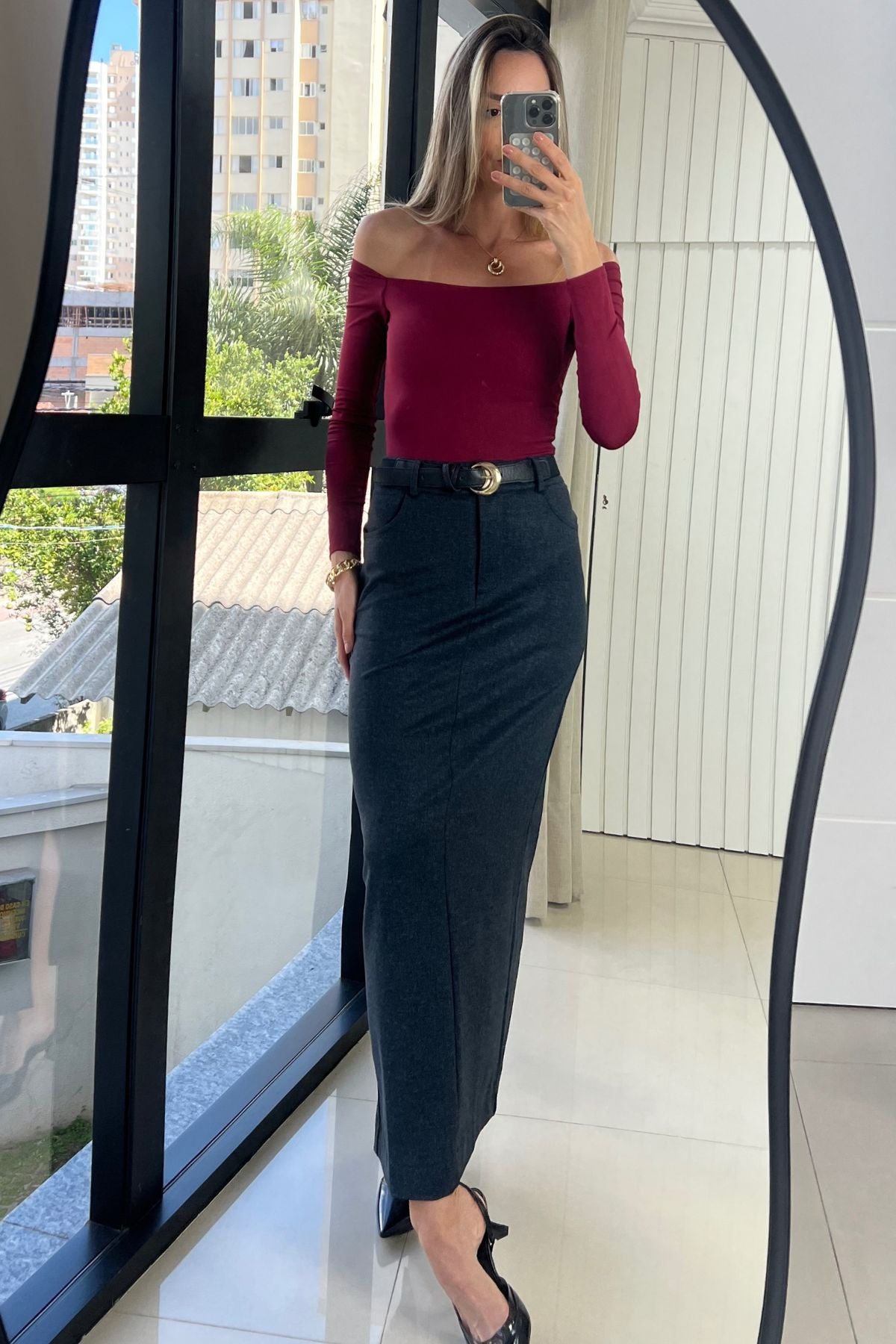 Body Feminino Manga Longa Julia