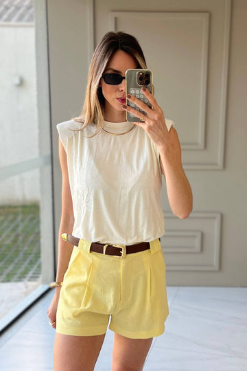 Camiseta Muscle Tee Com Bordado Flor