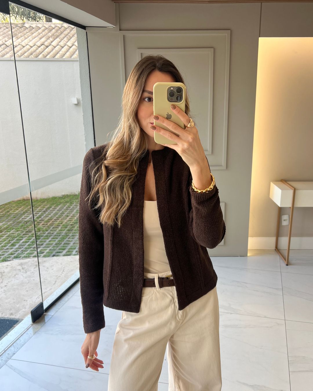 Casaqueto Feminino Tricô Manga Longa