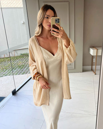 Kimono Alongado Feminino em Algodão Hana