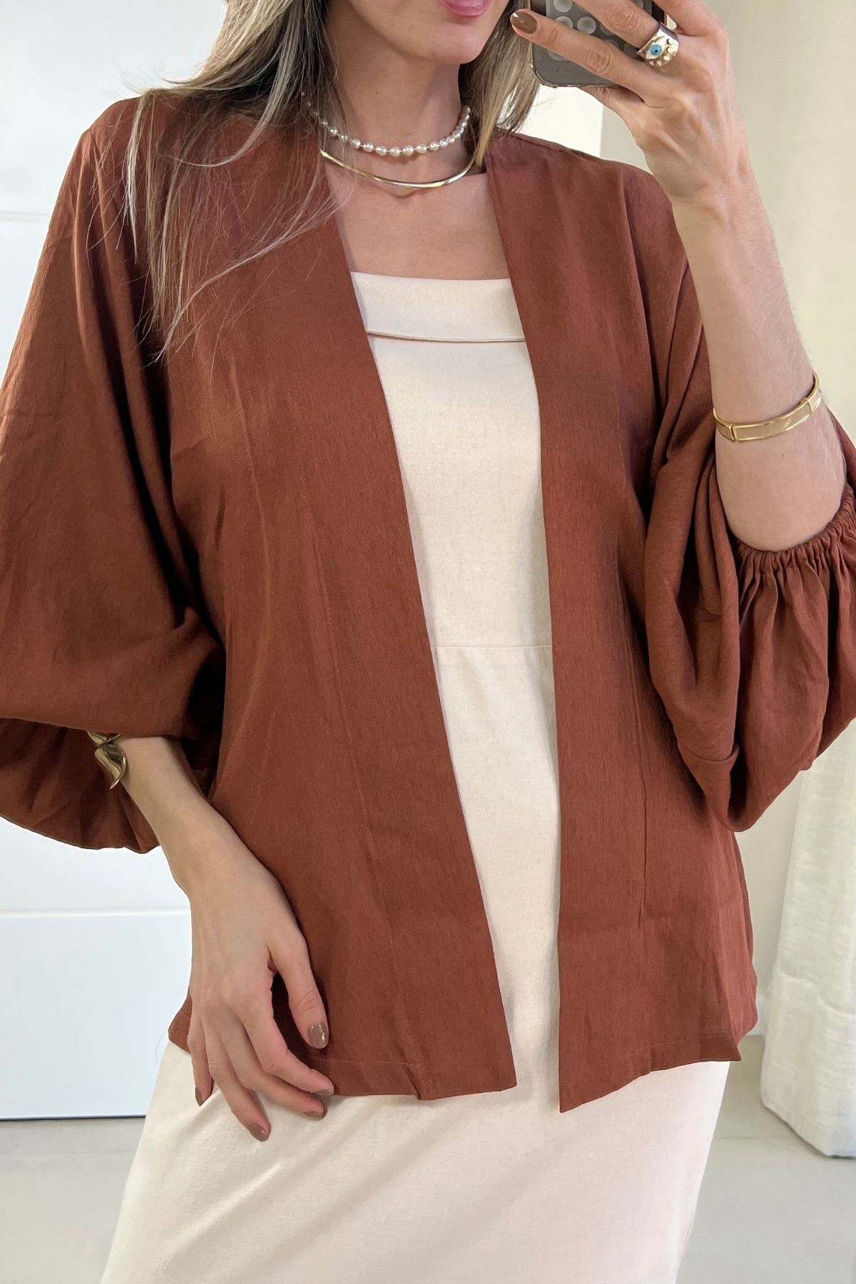 Kimono Feminino Manga Longa Balonê Alora