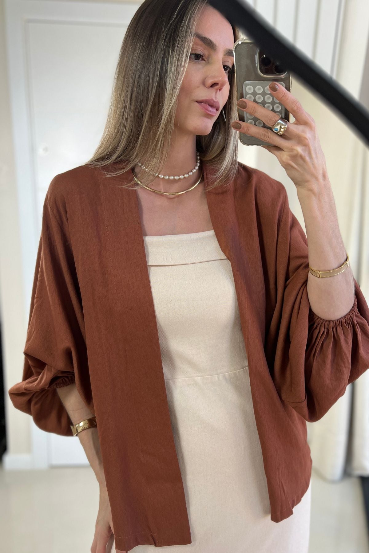 Kimono Feminino Manga Longa Balonê Alora