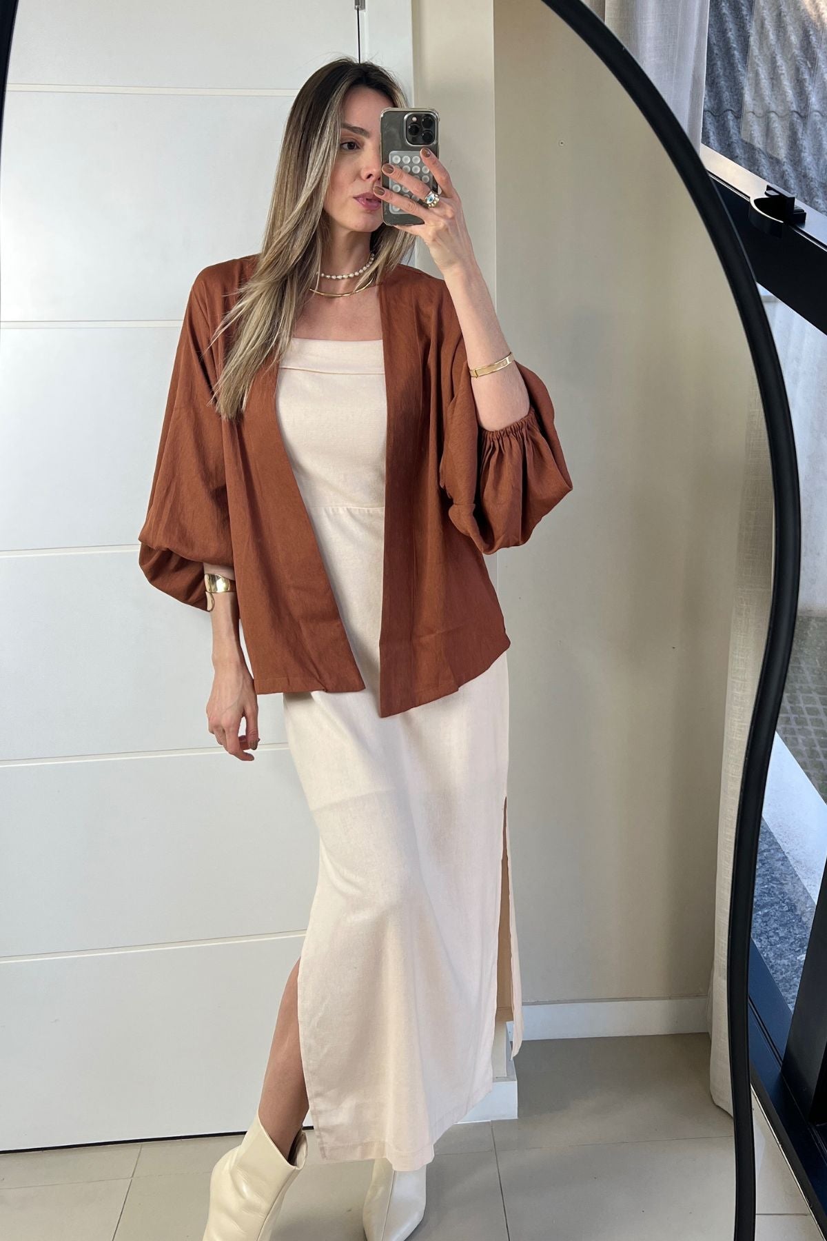 Kimono Feminino Manga Longa Balonê Alora