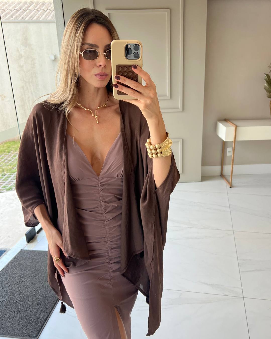 Kimono Alongado Feminino em Viscose Liz