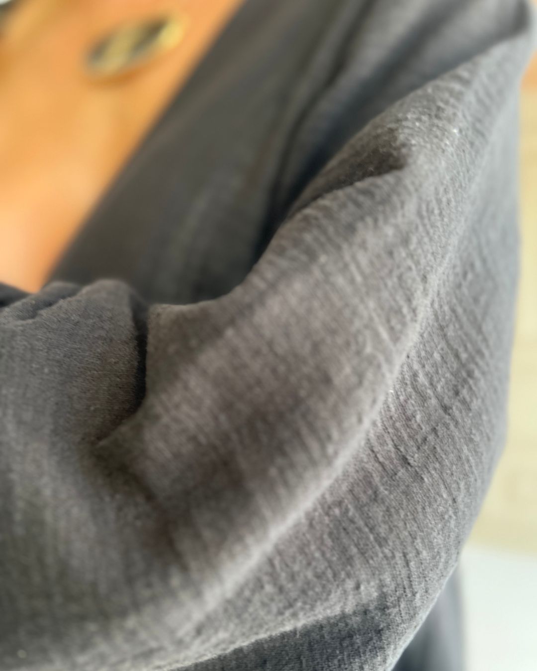 Kimono Alongado Feminino Preto em Algodão Hana