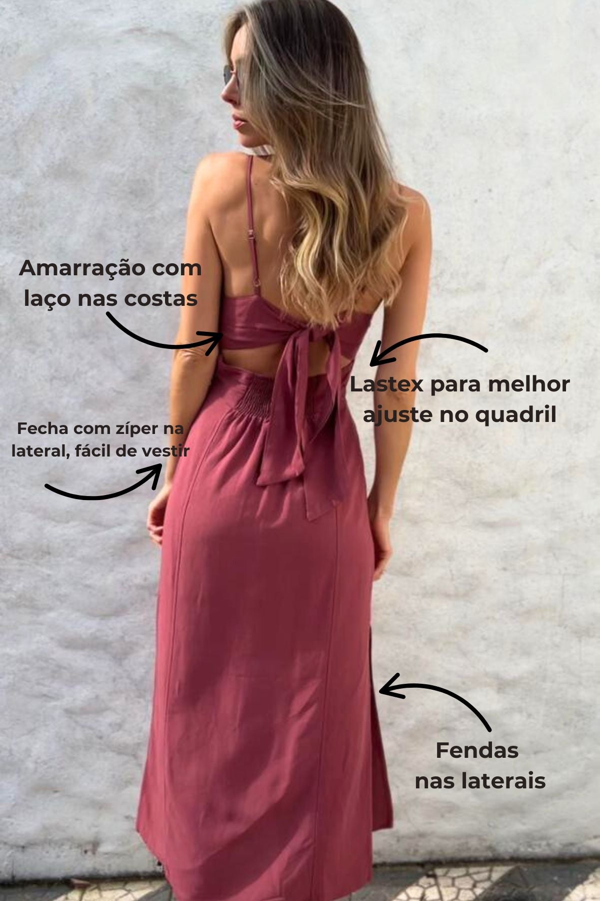 Vestido Midi Com Busto Estruturado E Fenda Agata