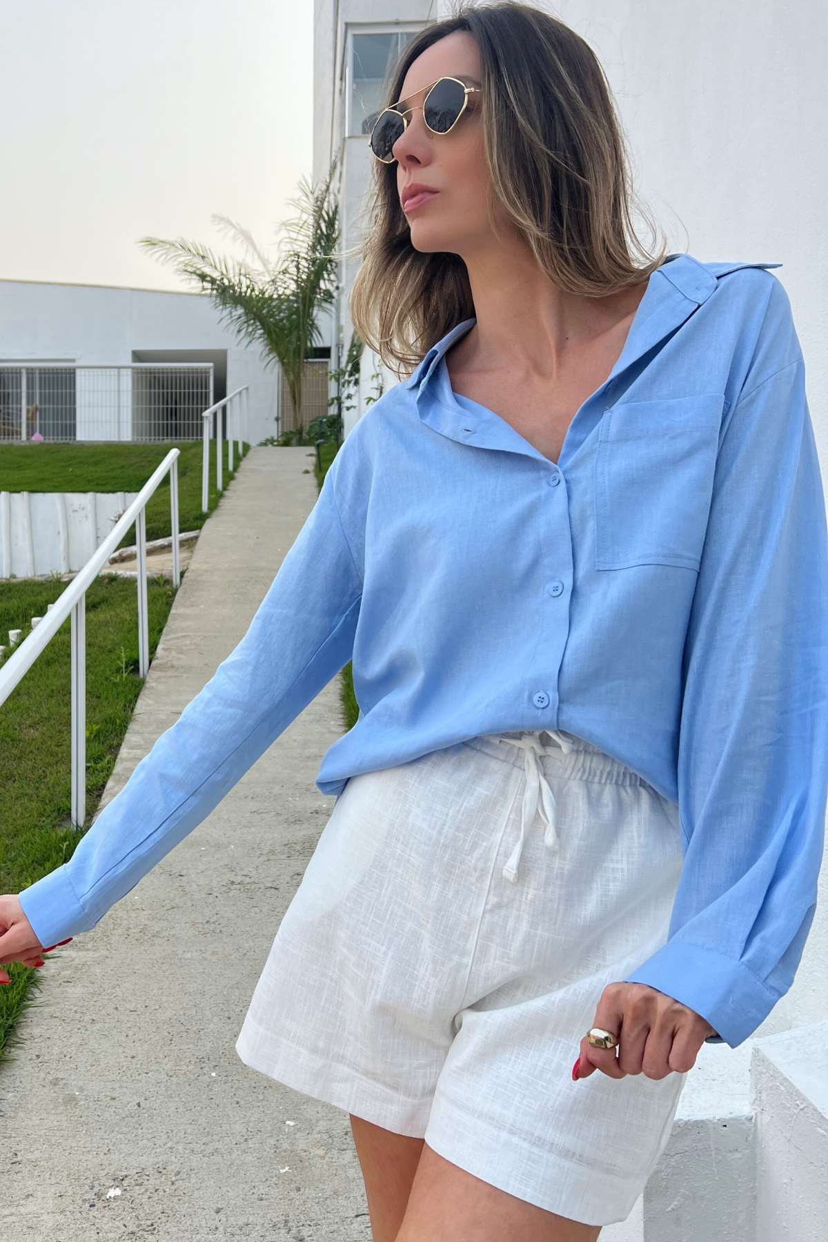 Shorts Feminino com Amarração e Elástico no Cós Daya