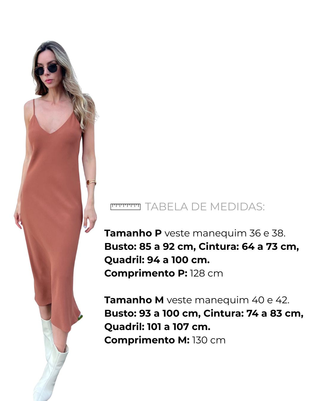 Vestido Midi Decote V e Alças Finas Betania