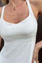 Vestido Midi com Fenda e Alça Larga Nai