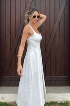 Vestido Midi com Fenda e Alça Larga Nai