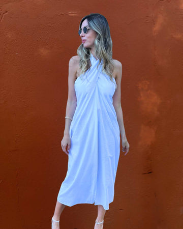 Vestido Midi Decote Torcido Samanta