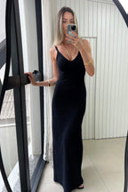 Vestido Longo Texturizado Decote V Beatrice