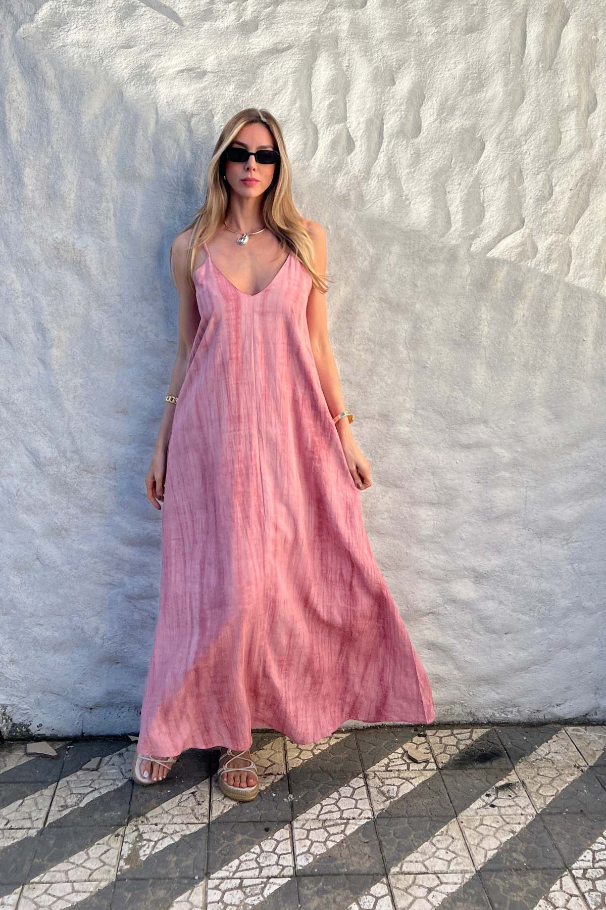 Vestido Longuete Alças Finas Franzidas Suzy