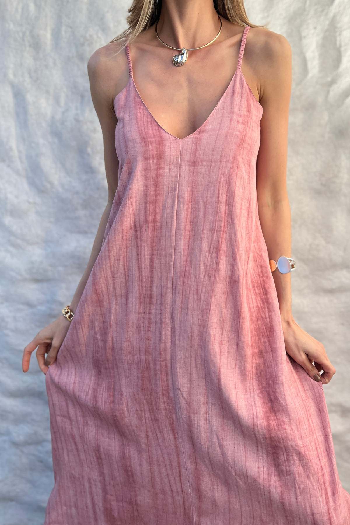 Vestido Longuete Alças Finas Franzidas Suzy