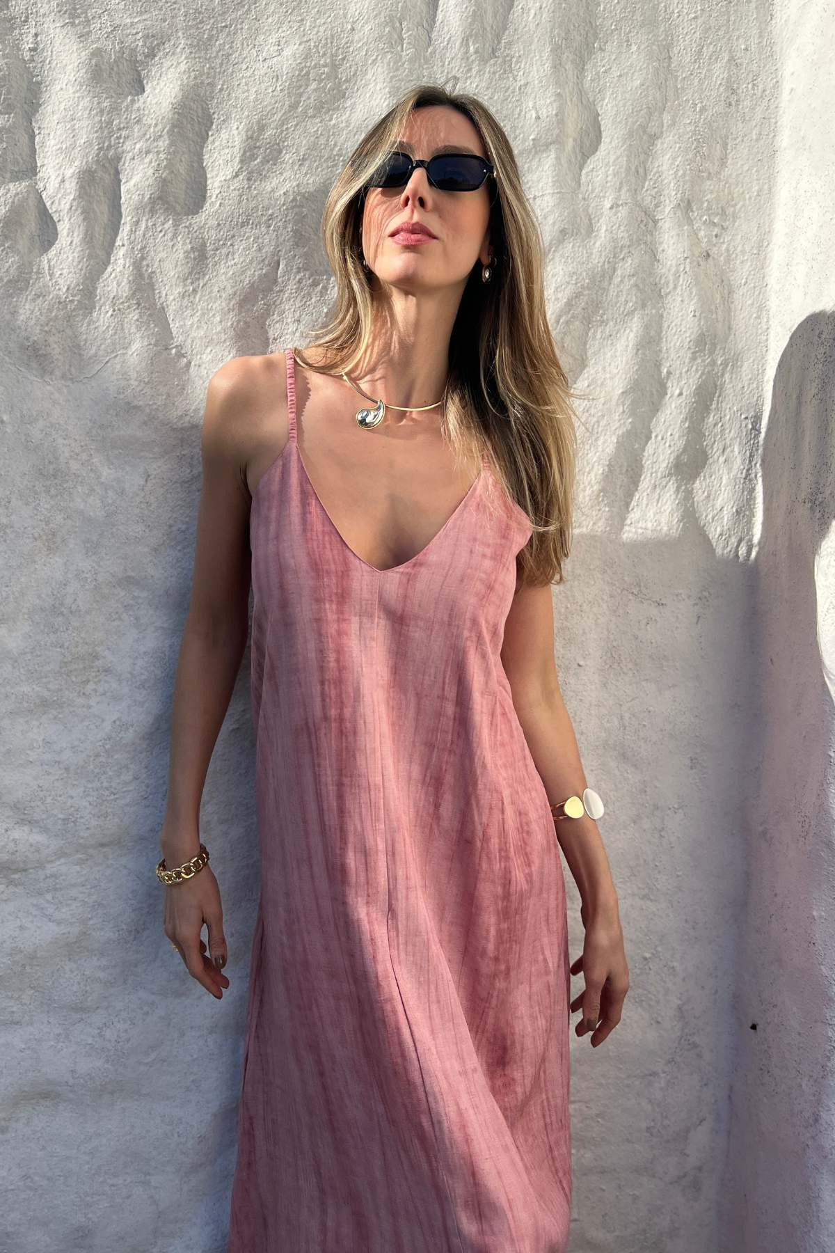 Vestido Longuete Alças Finas Franzidas Suzy