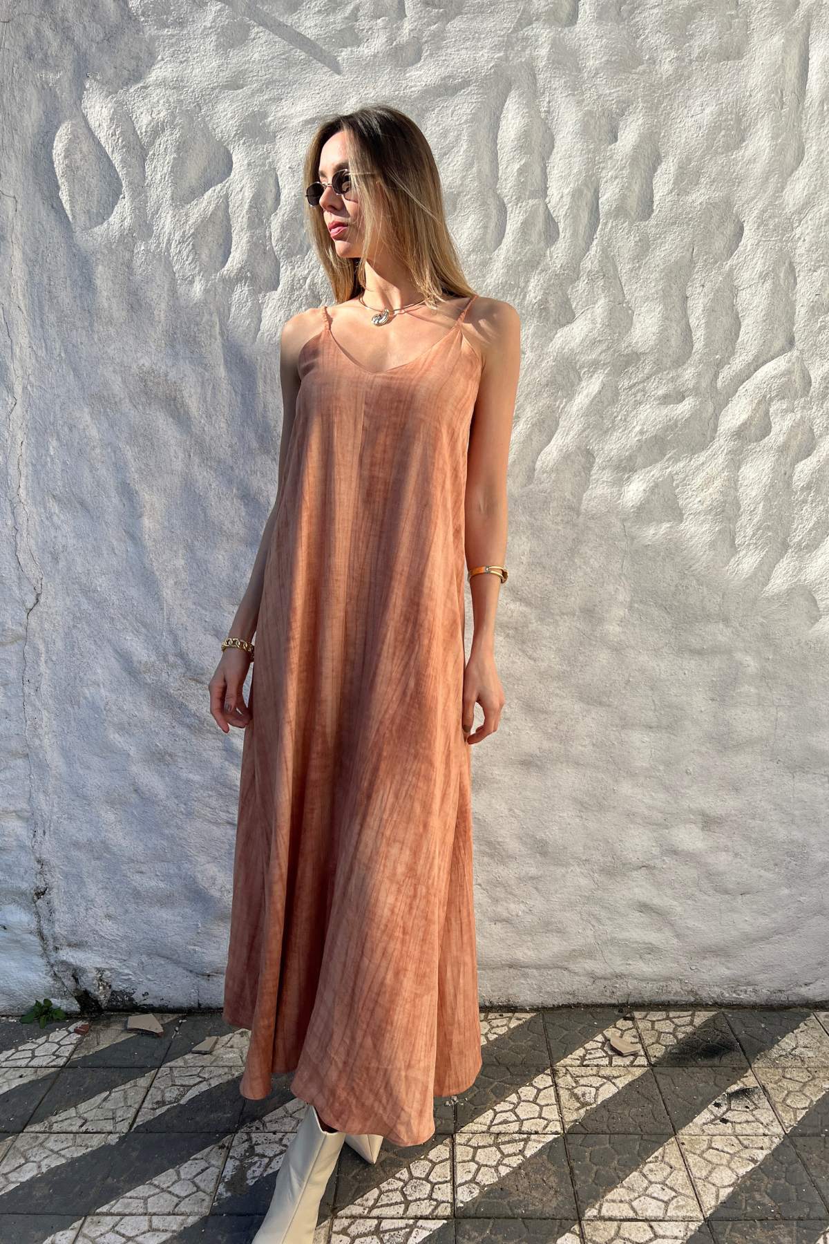 Vestido Longuete Alças Finas Franzidas Suzy