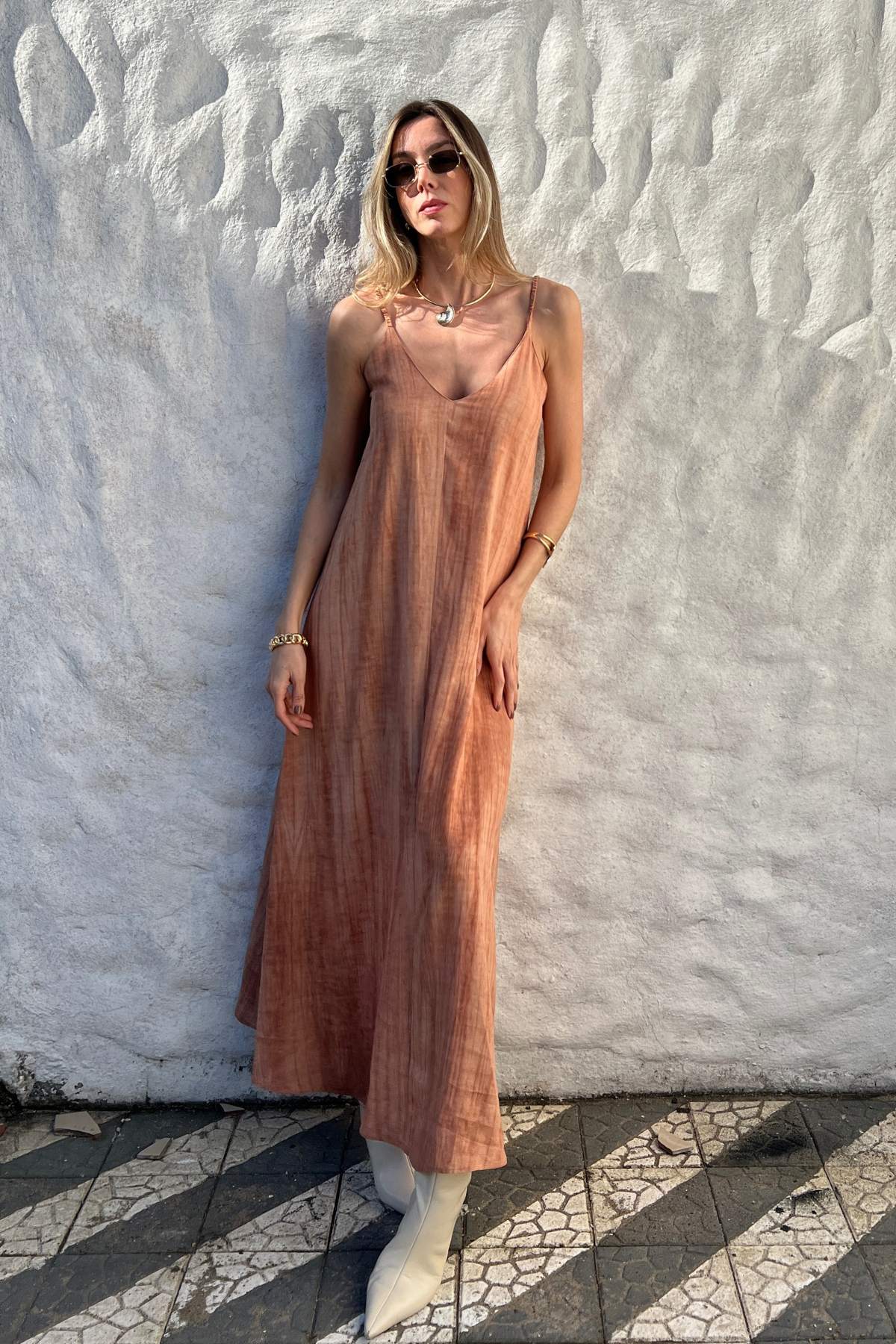 Vestido Longuete Alças Finas Franzidas Suzy