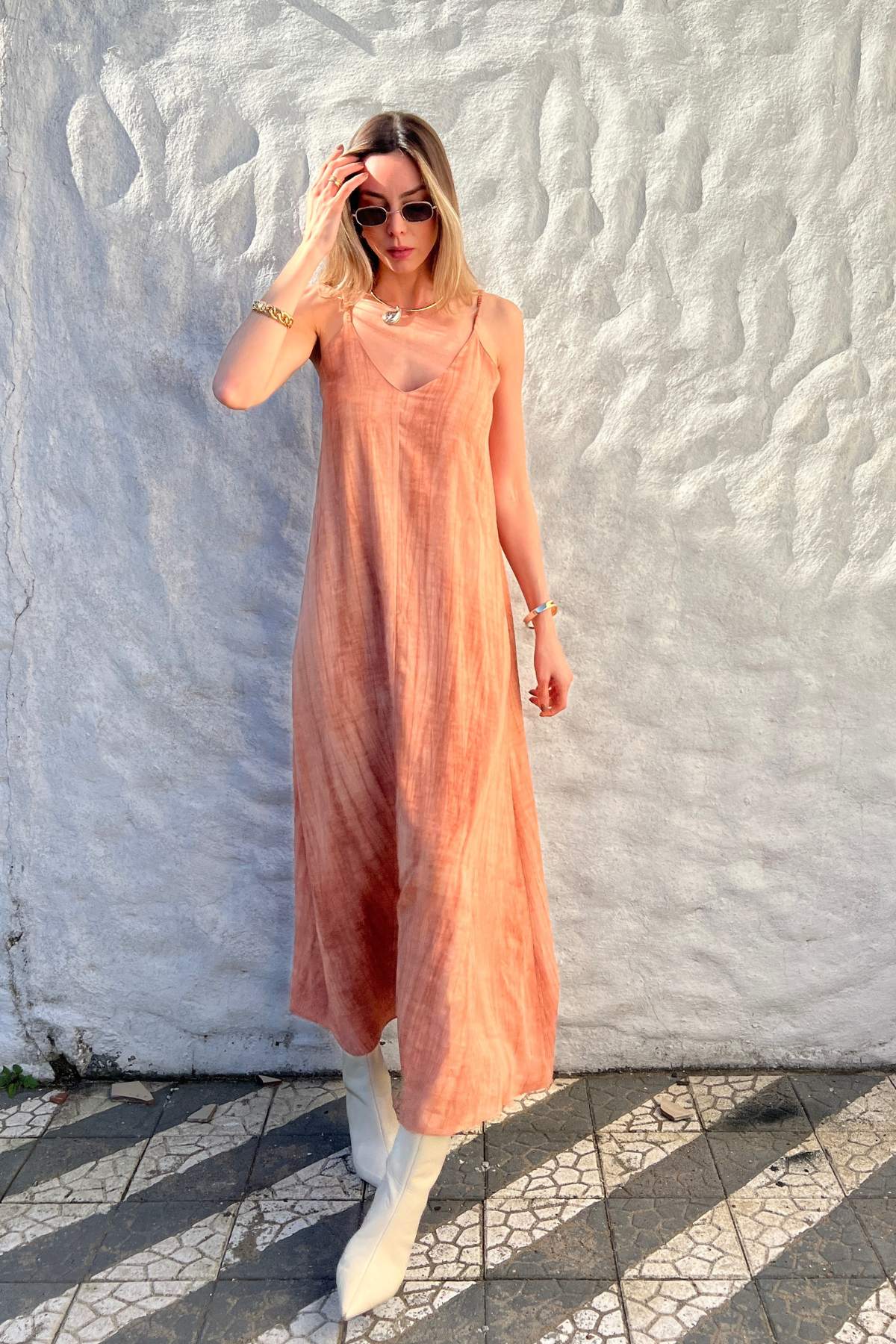Vestido Longuete Alças Finas Franzidas Suzy