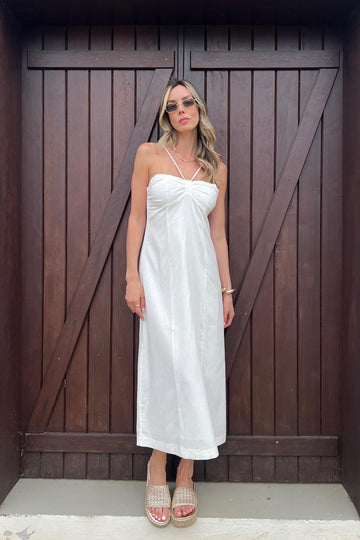 Vestido Midi Linho Misto Nicole