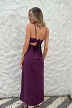 Vestido Midi Com Busto Estruturado E Fenda Agata