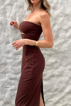 Vestido Tomara que Caia com Recorte no Busto Rebeca
