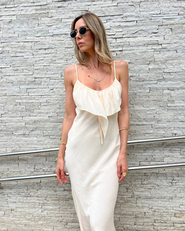 Vestido Midi Off White Sereia Kai