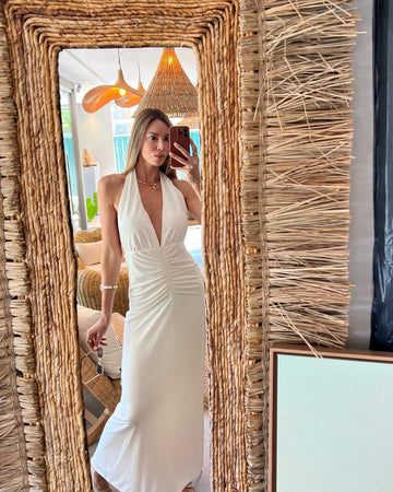 Vestido Longuete Franzido Frontal Lorena