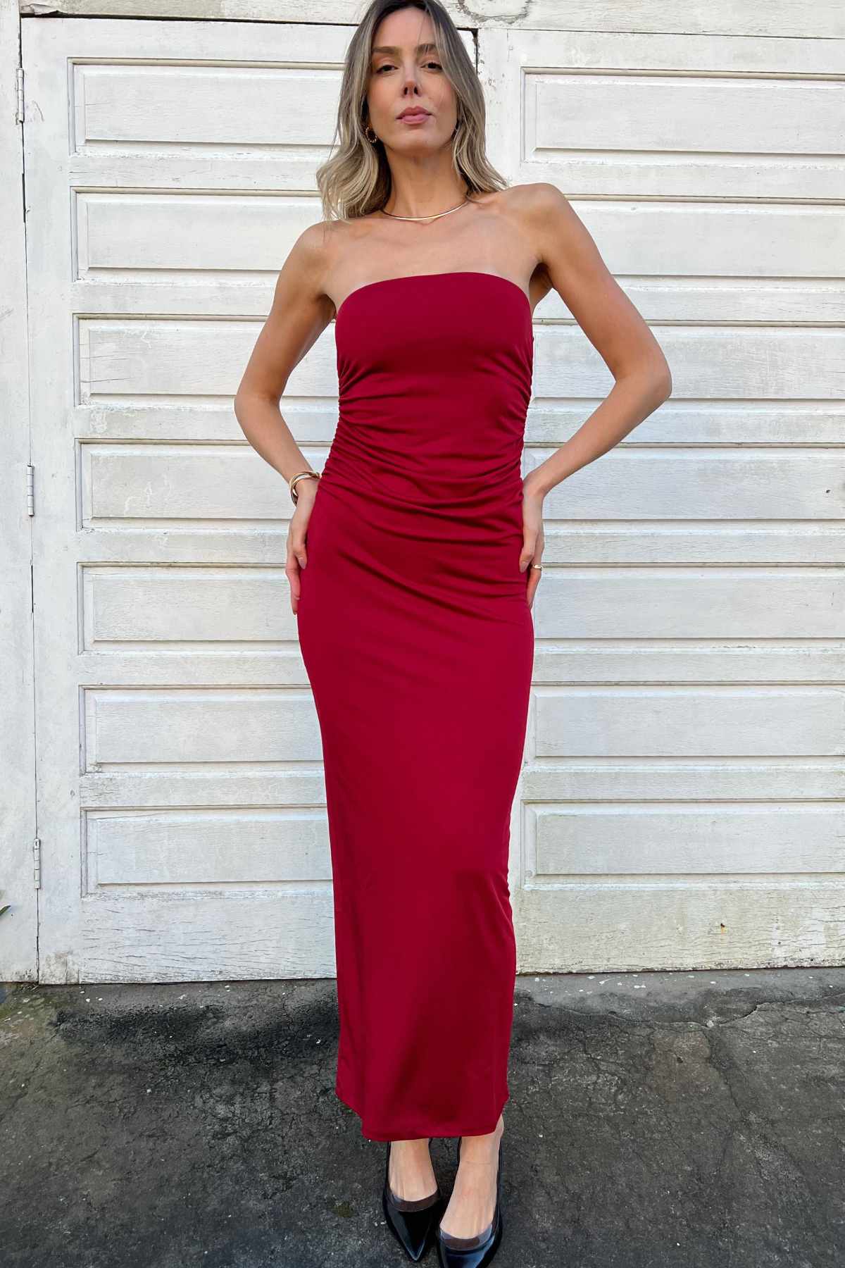 Vestido Tomara que Caia Drapeado Manuela