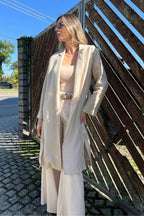 Casaco Feminino Trench Coat 100% Linho Dora